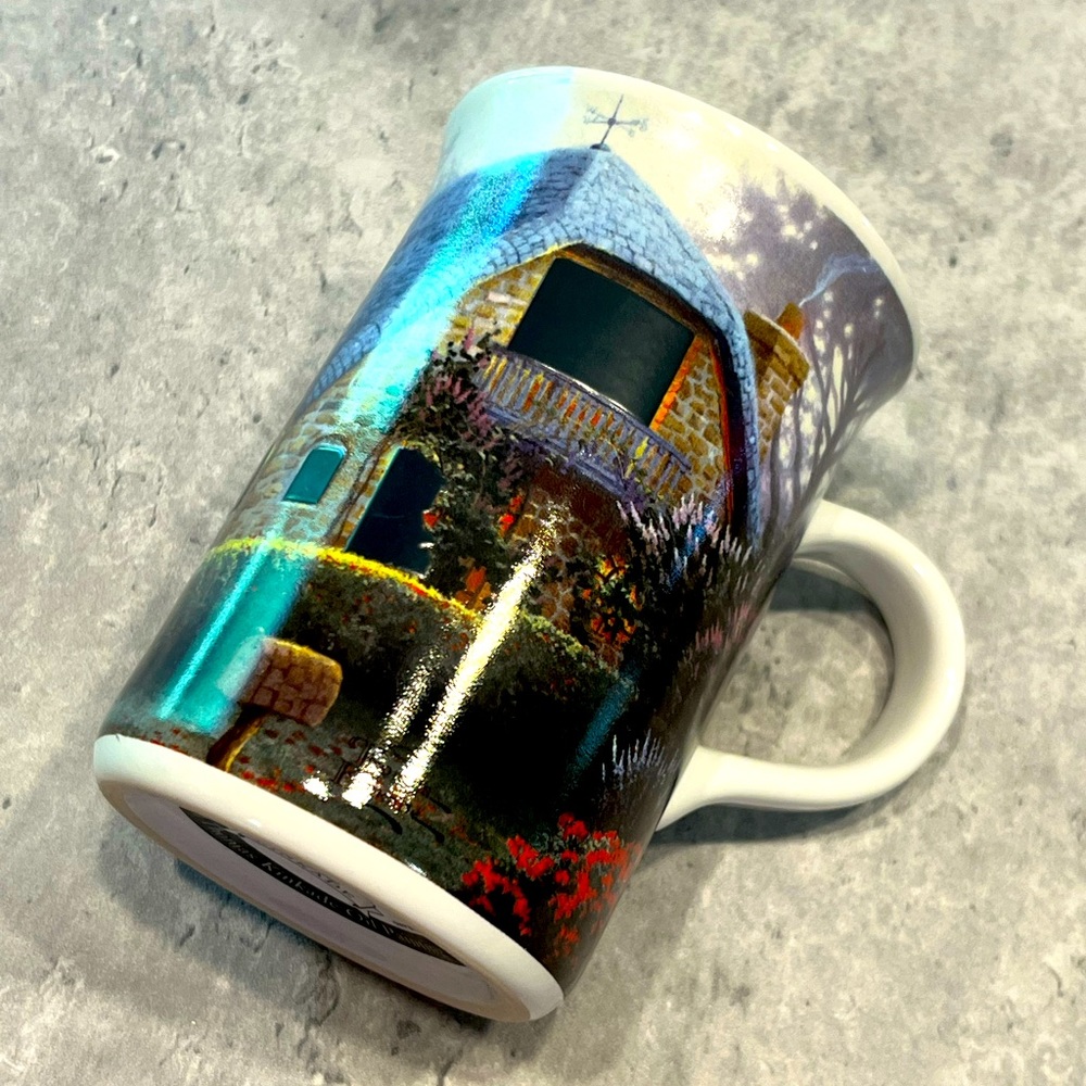 Thomas Kinkade Painter of Light Lilac Cottage Coffee Mug NWOT